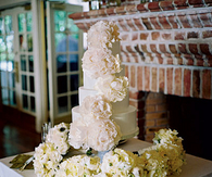 Blush colored wedding cake