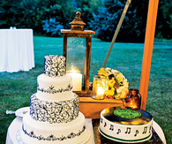 Black and white wedding cake