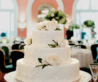 Raspberry filled wedding cake