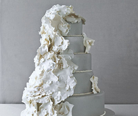 Pretty platinum wedding cake