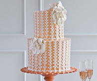 Summer peach wedding cake