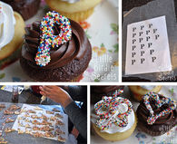 Monogram cupcake toppers