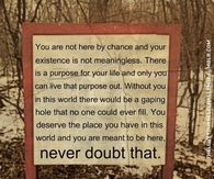 There is a purpose for your life