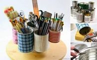 DIY Upcycle Can Organizer