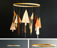 Wooden tree mobiles