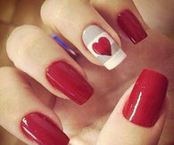 Heart striped nails