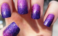 Purple glitter nails