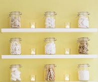 Mason jar bathroom display