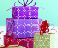 Hand printed gift wrap