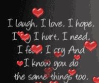 I laugh, I love, I hope