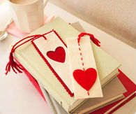 Felt heart bookmark