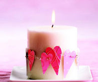 Flaming hearts candle wreath