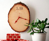 Wood slice rustic clock