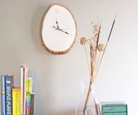 Wood slab wall clock
