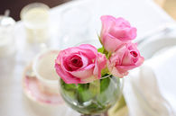 Pink floral decorations
