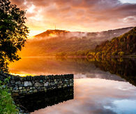 Sunset at Llanberis lake