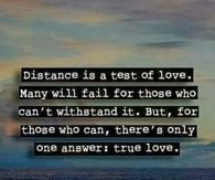 Distance is a test of love