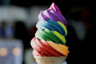 Rainbow colored ice cream