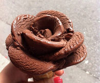 Chocolate flower ice cream