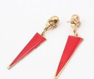 Fashion Exaggeration Metal Skull Triangle Earrings