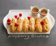 Raspberry eclairs