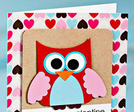Cute owl valentines day card