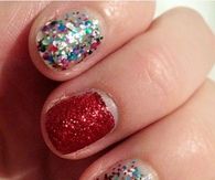 Shimmer and glitter nails