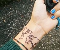 World map tattoo