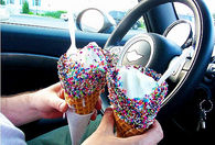 Sprinkled ice cream cones