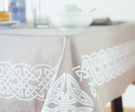 Celtic stenciled tablecloth