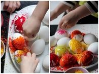 Crayon shaving eggs
