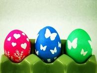 Colorful sticker eggs