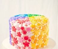 Rainbow floral cake