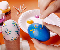 Toothpick egg decorating