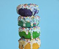 Rainbow gluten free donuts