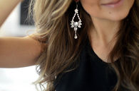 Dangling diamond earrings