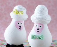 Lightbulb lamb figurines