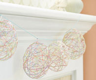 Embroidery floss egg garland