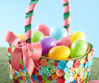 Button embellished easter basket