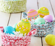 Coiled fabric easter baskets