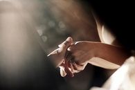 Bride and groom hands