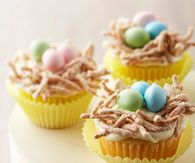 Cute easter nest cupcakes