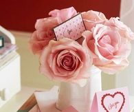 Valentines Day Flowers and Card