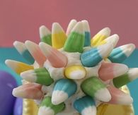 Candy corn flower cupcake