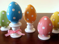 Polka dot easter egg decorations