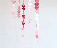 Paper heart garland / chandelier