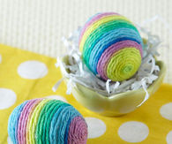 Yarn wrapped easter eggs