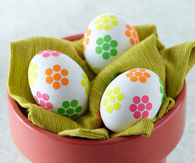 Flower sticker easter eggs