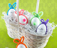 Chenille stem egg bunnies