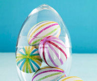 Glitter striped easter eggs